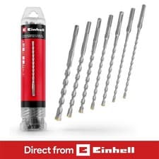 Image of Einhell 7x Concrete Drill Bit Set 210mm 6-14mm For SDS+ Rotary Hammers Steel