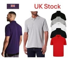 Image of Mens Polo Shirt Plain Shirts Pique Tee New Golf Work Casual Super Easy Fit NEW