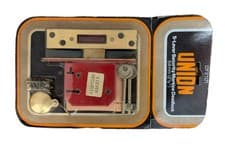 Image of Union DY 2101 5 Lever Mortice Deadlock Satin Brass Finish 64mm 2.5in External