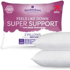 Image of Slumberdown Feels like Down Super Support Side Sleeper Pillow, 2 Pack