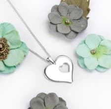Image of Ladies Mini Heart Necklace Heart Cut Out Design High Quality Stainless Steel NEW