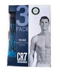 Image of CR7 Boxers 3 Pack Mens Cotton Underwear Trunks Blue Mixed Organic 2XL