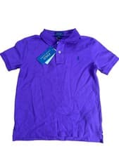 Image of Polo Ralph Lauren Cotton Polo Shirt Boys 6 Years Purple Short Sleeve