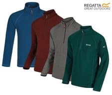 Image of Regatta Mens Montes Half Zip Micro Fleece Top Lightweight Jumper Pullover