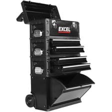 Image of Mobile Roller Chest Trolley Cart Storage Cabinet Tool Box 4 Drawer Garage Black