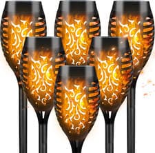 Image of CNMTCCO Solar Lights Outdoor Garden, 6 Pack Solar Flickering Dancing Flame Light