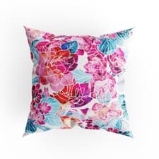 Image of Cushion Cover 40 x 40 cm Unique Full Print Colourful Flowers Design IX EU Made