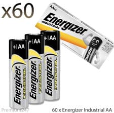 Image of 60x Energizer AA Batteries Industrial Alkaline Battery 1.5V MN1500 Longest Exp