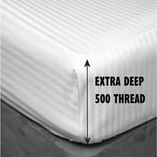 Image of 40cm (16") Extra Deep Fitted Sheets 500 T/C Pure Egyptian Cotton Sateen Satin