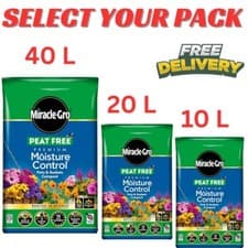 Image of Miracle-Gro Peat Free Moisture Control Compost 40L 20L 10L Premium Plant Garden