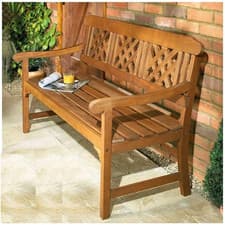 Image of 3 Seater Garden Bench Hardwood