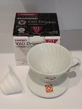 Image of Hario V60 VDC-01-W Ceramic Coffee Dripper White Size 01 For 1-2 Cups