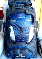 Image of 80LTR. Lightweight Hiking,backpack,rucksack Black/Dark blue NEW