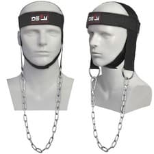 Image of Weight lifting head neck harness gym workout exercise training straps belt Long