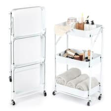 Image of New 3Tier Shelf Metal Kitchen Storage Trolley Beauty Home Cart Rack Tray/Wheel