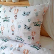 Image of Hot Air Balloons & Airplanes Single Bed Bedding Set Sky Adventure 100% Cotton