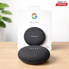Image of Google Nest Mini (2nd Gen) Smart Speaker-Charcoal | Bluetooth Wi-Fi | Assistant