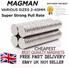 Image of Small N52 strong neodymium fasteners disc 2mm 3mm 4mm 5mm 6mm rare earth magnets