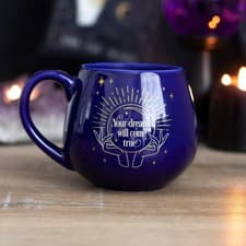 Image of Boxed Fortune Teller Blue Colour Changing Ceramic Gift Mug 500 ml capacity