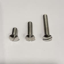 Image of 1/4" BSF raised countersunk slotted machine screws, stainless steel.