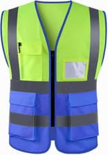 Image of EXECUTIVE HI VIS VIZ VEST HIGH VISIBILITY WORK WAISTCOAT REFLECTIVE SAFETY TOP
