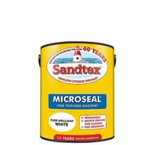 Image of Sandtex Exterior Textured Masonry Paint Sandstone 5L Brillant White