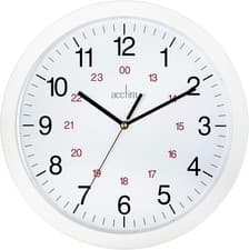 Image of Acctim Metro 12" Wall Clock Quartz 12/24 Hour Dial Easy Read Numbers White 30cm