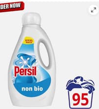 Image of Persil Non Bio Laundry Washing Liquid Detergent Stain Removal, 95 washes 2.565 L