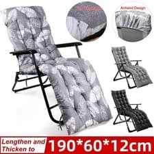 Image of UK Sun Lounger Cushion Bench Chair Sunbed Garden Recliner Replacement Anti Slip
