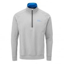 Image of Oscar Jacobson Trent Tour 1/2 Zip Sweaters - Light Grey/Black-S