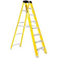 Image of 8 Tread Fibreglass Step Ladder Electricians 1.91m 150kg Anti-Slip Non-Conductive