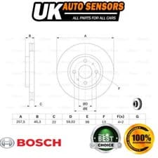 Image of Fits Panda Doblo 500 Fiorino Stilo Bipper Nemo MiTo Bosch Front Brake Disc