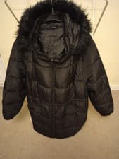 Image of Yours Clothing Black Padded Coat New Unworn Size 38-40