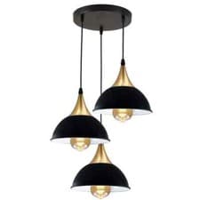 Image of Industrial Black Dome Pendant Light E27 Vintage Metal Ceiling Lamp For Kitchen