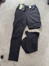 Image of Regatta Ladies Mountain Zip-off Trousers Size 12 Regular Fit BNWT Black  UPF 50+