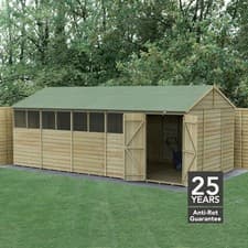Image of Forest 4LIFE 20x10 Shed Reverse Apex Double Door 8 Windows Wooden Garden Shed