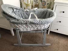Image of baby moses basket and stand new (Clair De Lune)