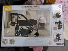Image of Joie Junior Chrome 3-in-1 Dolls Baby Pram Girls' Pretend Play Pushchair