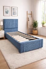Image of 3ft Single Bed, Plush Velvet Fabric Bed Frame With Mattress Many Colours