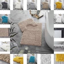 Image of 100% Cotton Luxury Reversible 2-Pc Bath & Pedestal Mat Set Thick, Soft, Non-Slip