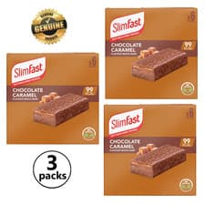 Image of 3x SlimFast Snack Bars Chocolate Caramel Flavour Bar Low Calorie x6 25g