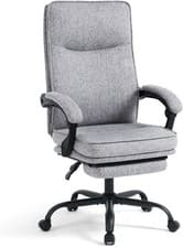 Image of MZLEE Fabric Office Chair with Footrest Ergonomic Computer Chair with High Back