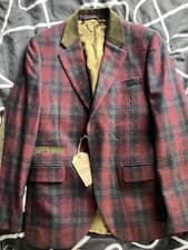 Image of Men’s New Red Gibson Vintage Tweed Tartan Jacket 38R