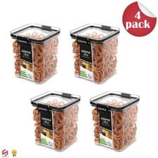 Image of Sistema 4x Stackable Airtight Food Storage Containers Clear with Lids