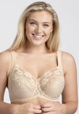 Image of Miss Mary of Sweden Jacquard & Lace bra -Under Wired Bra Beige/ UK 46DD/105E