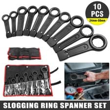 Image of Ring Slogging Wrench 45# Steel Rust Prevent Single Ring Box End Striking Spanner
