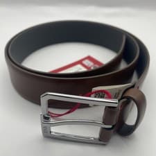 Image of Hugo Boss Mens Italian Leather Belt Brown Tan Size 95-36 Fits 34” New Rrp £69
