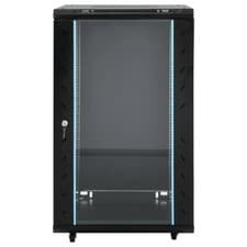 Image of 🔒 18U 19" Network Data Cabinet with Swivel Feet – Lockable Server Rack | IP20