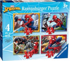 Image of Ravensburger Marvel Spiderman 4 in 1 Jigsaw Puzzles 12 16 20 24pcs Kids Age 3+