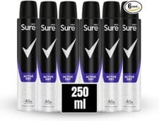Image of Sure Men Anti Perspirant 48H Active Dry Deodorant, 6 Pack, 250ml Fast delivery